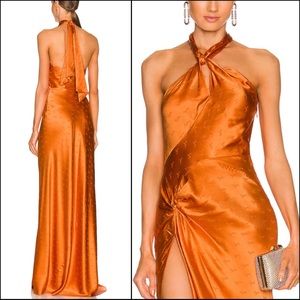 NWT RONNY KOBO SAMRA SILK HALTER MAXI DRESS-XS